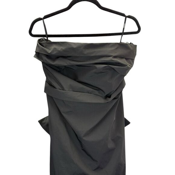 ELOQUII Strapless Black Midi Dress with Oversized Back Bow Size 14 Fit & Flare - Picture 8 of 10